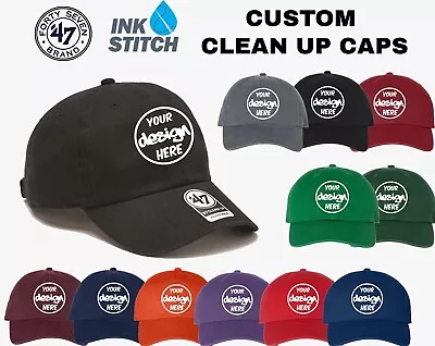 Ink Stitch 47brand Custom Personalized Add Logo Texts Clean Up Baseball Caps • $34.99