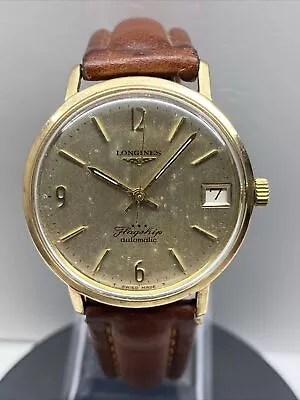 Men's Vintage 9k Gold Automatic Wind Longines Flagship Wrist Watch • £650