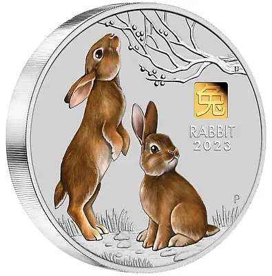 $1957.99 • Buy 2023 Year Of The Rabbit 1 KILO 9999 SILVER COIN AUSTRALIA W/ 1g Gold Privy Mark
