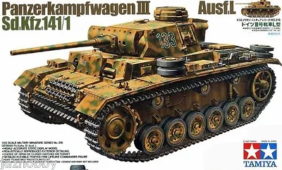 Tamiya 35215 1/35 Model Tank Kit German PzKpfw Panzer III Ausf. L Sd.kfz 141/1 • $24.50