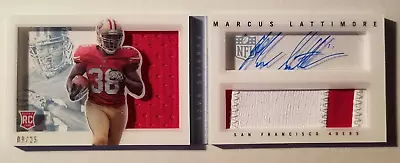 Marcus Lattimore RC 2013 Panini Playbook Auto Jersey Patch 09/25 49ers #223 A3 • $60