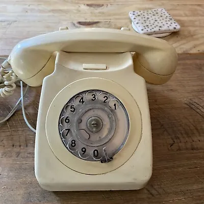 Genuine Vintage BT / GPO Rotary Landline Telephone 746 Cream Converted • £9.99