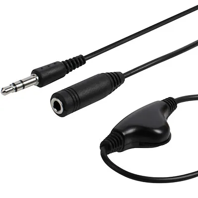 1m 3.5mm Headphone Extension Lead Volume Control In Line Plug To Jack Cable AUX • £7.49