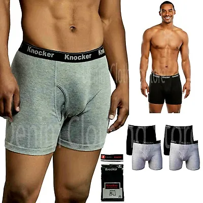 Lot Of 4 Pack Men Boxer Briefs 100% Cotton Stretch Trunks Shorts Underwear S~3XL • $15.99