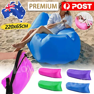 Beach Lazy Air Bag Sofa Bed Fast Inflatable Beach Lounge Camping Portable CouchA • $13.95