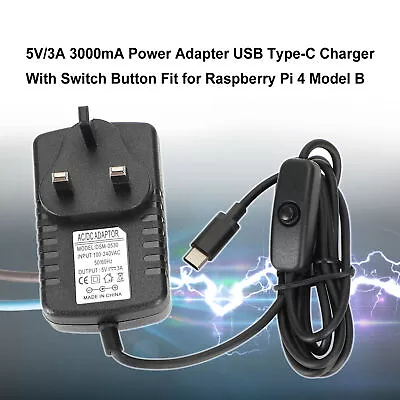 5V/3A USB Type-C Power Supply 5V 3A DC Model B For Raspberry Pi 4 UK Plug UK` • £8.39