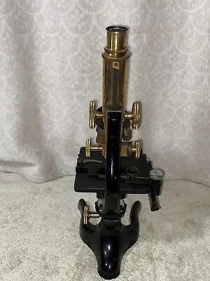 Microscope E Leitz Wetzlar N°239663 Brass In Original Wooden Box Case Vintage • $758.74