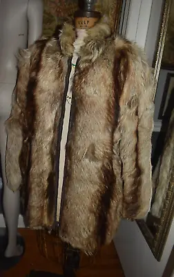 Men's Charles Klein Large L Brown Nanny Goat Fur Coat Jacket Approx 44 Chest • $299.99