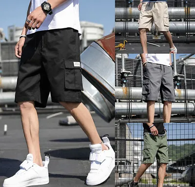 Men Casual Fashion Chino Cargo Shorts Pants Multi Pockets Summer Beach Trousers • $16.99