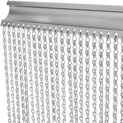 Metal Chain Curtain Aluminum Door Curtain Chain Fly Insect Blinds Screen214x90CM • £40.49