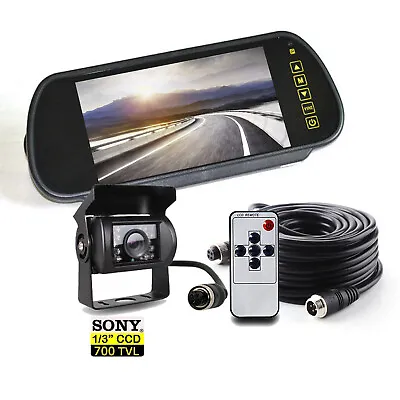 7  LCD Mirror Monitor+700TVL Sony CCD IR Reversing Camera 10M For Truck Caravan • £83.88