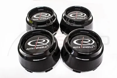 Rota Wheels P45r P45f Gloss Black Replacement Wheel Center Caps Rb • $50