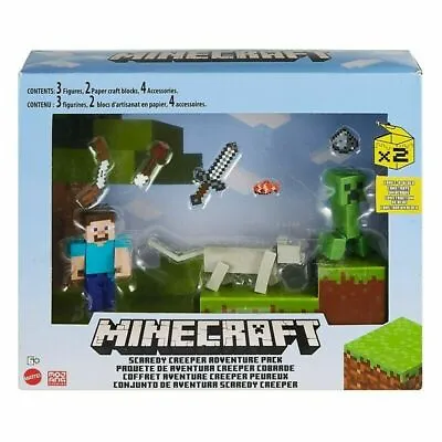 Minecraft SCAREDY CREEPER Adventure Pack With Steve + 2 Figures + Accessories • $29