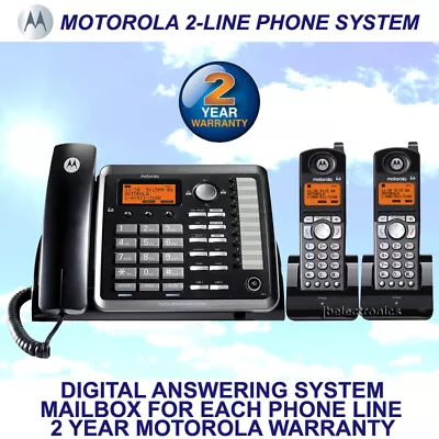 Motorola Moto Ml25255 2-line Dect 6.0 Corded/cordless Phone System - 2 Cordless • $219.95