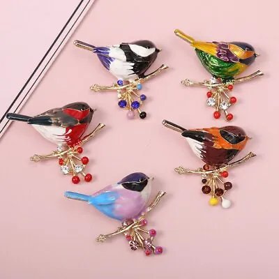 Lovely Cartoon Bird Crystal Enamel Animal Brooch Pin Women Men Costume Jewelry • £3.71