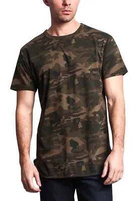 Victorious Men's Hipster Solid Color Long Length Curved Hem T-Shirt   TS270-K21A • $11.95