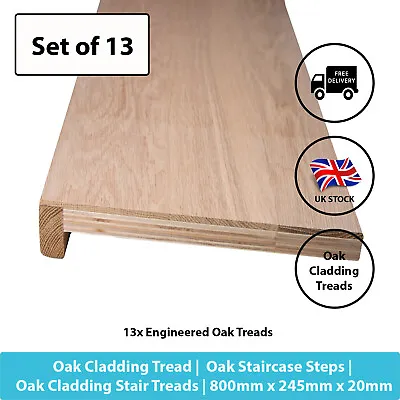 £700 • Buy Oak Cladding Tread | Set Of 13  |  Oak Staircase Steps | Oak Cladding Stairs |