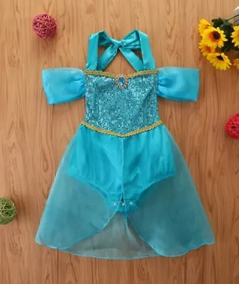 Baby Girl Disney Princess Dress Alladin Jasmine Outfit Baby Birthday Party Dress • £12.99