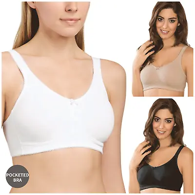 Naturana Moulded Cup Non Padded Non Wired Pocketed Mastectomy Bra • $32.94