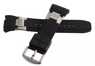 Aqua Master 28mm Black Rubber Watch Band Strap W/Silver Buckle • $105