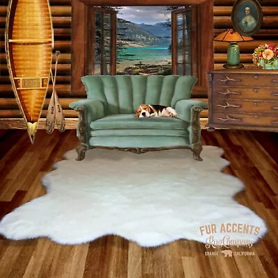 $399.99 • Buy Shag White Shag Faux Sheepskin Random Shape Bear Skin Area Rug Large Pelt Design