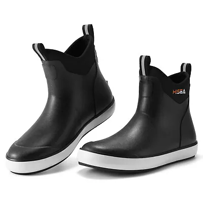 HISEA Men Fishing Deck Boots Steel Shank Waterproof Sailing Sports Mud Rain Boot • $54.89