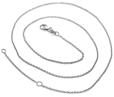 18k White Gold Chain 1.0 Mm Rolo Round Circle Link 15.7 Inches Made In Italy  • $319.95