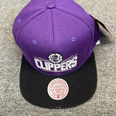 NWT MITCHELL & NESS Los Angeles Clippers NBA Paisley UV Snapback Purple Cap Hat • $32.99