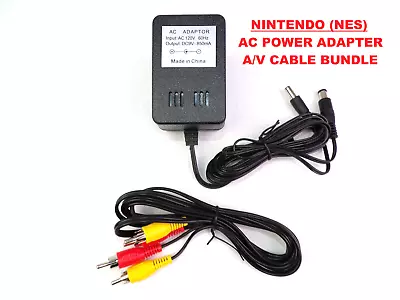 AC/DC Adapter Power Cord & AV Cable Bundle For NES Nintendo Entertainment System • $11.29