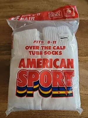 Vintage American Sport Tube Socks 6 Pack Socks Size 8-11 Made In USA • $47.99