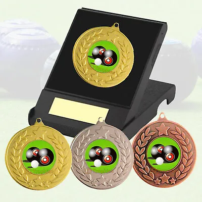 Lawn Bowls Medal In Presentation Box F/Engraving 2 Woods Bowls Trophy Award • £6.25