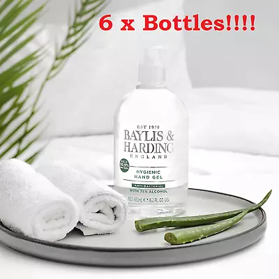 6 X Baylis & Harding  Unfragranced 70% Alcohol Vegan Hand Gel 480ml • £5.75