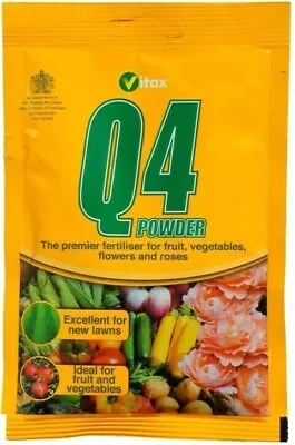 Vitax Q4 Powder Fertiliser Fruit Vegetables Flowers Roses Lawns Plant Food 60g • £3.48