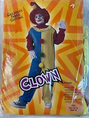 $6.97 • Buy Vintage Fun World  Clown  Child Costume Theater Play Halloween Fits To Size 12