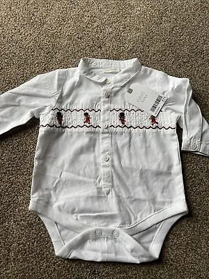 £7 • Buy Next Baby Boys Smart Shirt Soldier Beefeater Smocked Bodysuit 0-3 Months