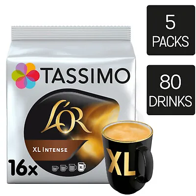 £23.30 • Buy Tassimo Coffee Pods L'OR XL Intense T Discs 5 Packs (80 Drinks)