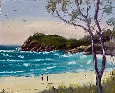 Cabarita Beach NSW Australian Impressionist Seascape Original Oil Painting • $45.50