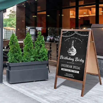 40  Wood Chalkboard Message Board Sidewalk Easel Menu Display Sign Freestanding • $28.89