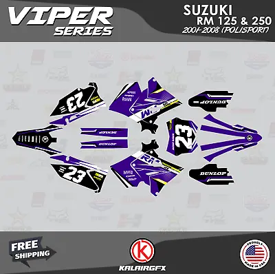 Graphics Kit For SUZUKI RM125 250 2001-08 POLISPORT RESTYLE VIPER-purple • $82.99