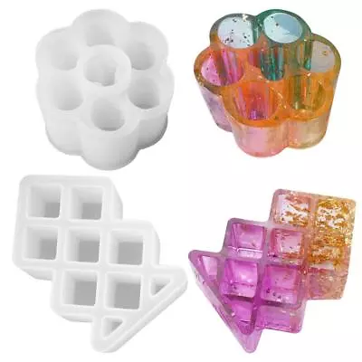 2Pack Silicone Jewelry Makeup Box Resin Molds Set For DIY Casting Craft Mold Kit • $13.45