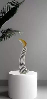 Vintage 1950s Layered Murano Glass Striped Penguin Bird Sculpture 11  Tall • $79.99