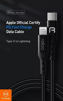 $15.50 • Buy RELIQO MFI Certified PD Type-C To Lightening For Apple IPhone IPad Fastcharge 2M