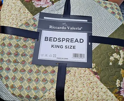Patchwork King Size Bedspread Throw • £22.99