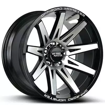 $1189 • Buy 20 22  Off Road Monster Wheels M25 Gloss Black Machined Rims (4pcs)