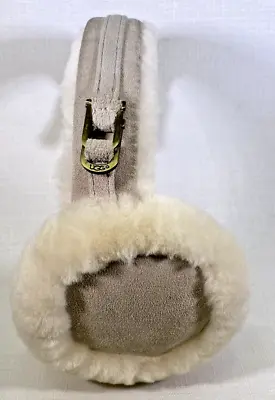 UGG Australia O/S Sand Shearling Sheepskin Earmuffs W/ Genuine Leather Trim • $47.99