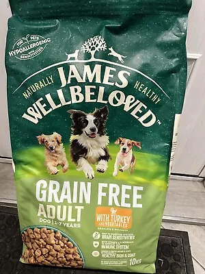 10kg James Wellbeloved Adult Breed Complete Dry Dog Food Turkey & Rice • £39.99