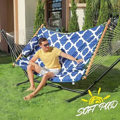 Zupapa 2 Person Double Outdoor Hammock With Stand W/Polyester Pad And Pillow US • $129.99