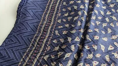 Men's 100 Silk Scarf Vintage Paisley Blue Business Suit Neckerchief Cravat • £18