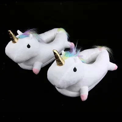 $23.06 • Buy Cute Plush Animal Unicorn Slipper Indoor Home Winter Slipper House Shoes  White
