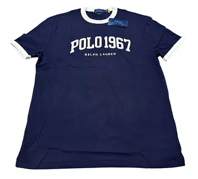 Polo Ralph Lauren Men's 1967 Logo Graphic Print Crew-Neck T-Shirt Blue Medium • $25.19